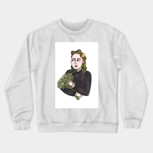 Girl with Yellow Hair and Water Lilies Crewneck Sweatshirt